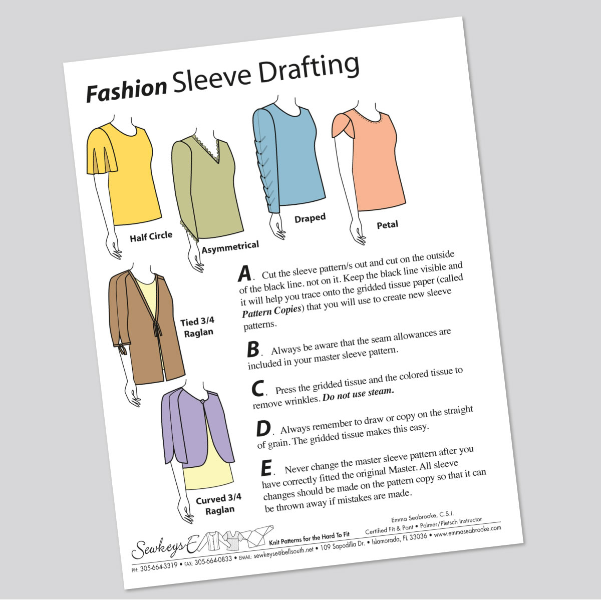 Fashion Sleeve Drafting Kit – SewkeysE